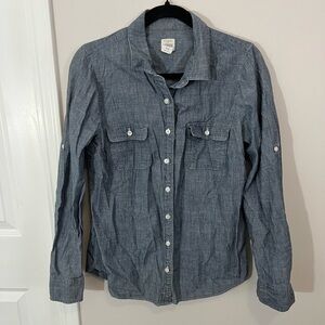 J. Crew Women’s Chambray 100% Cotton Button Down